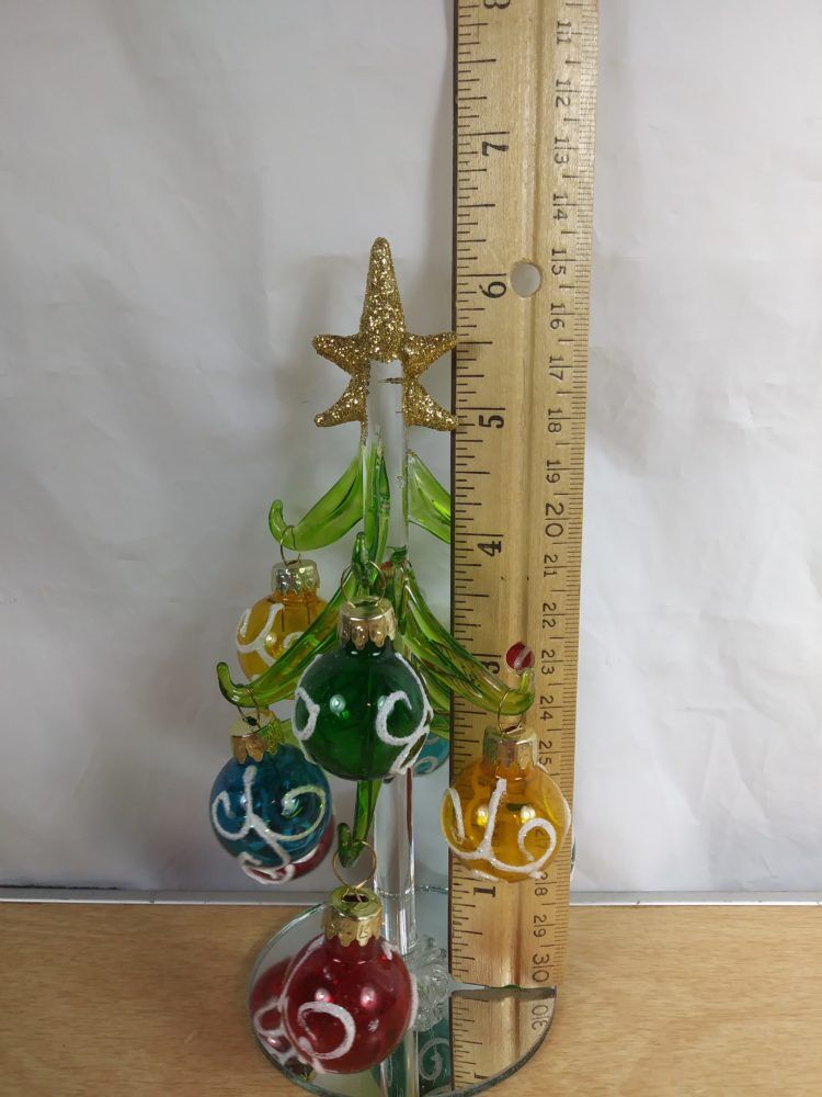 Glass Christmas Tree With Ornaments Decor  Mister3.com